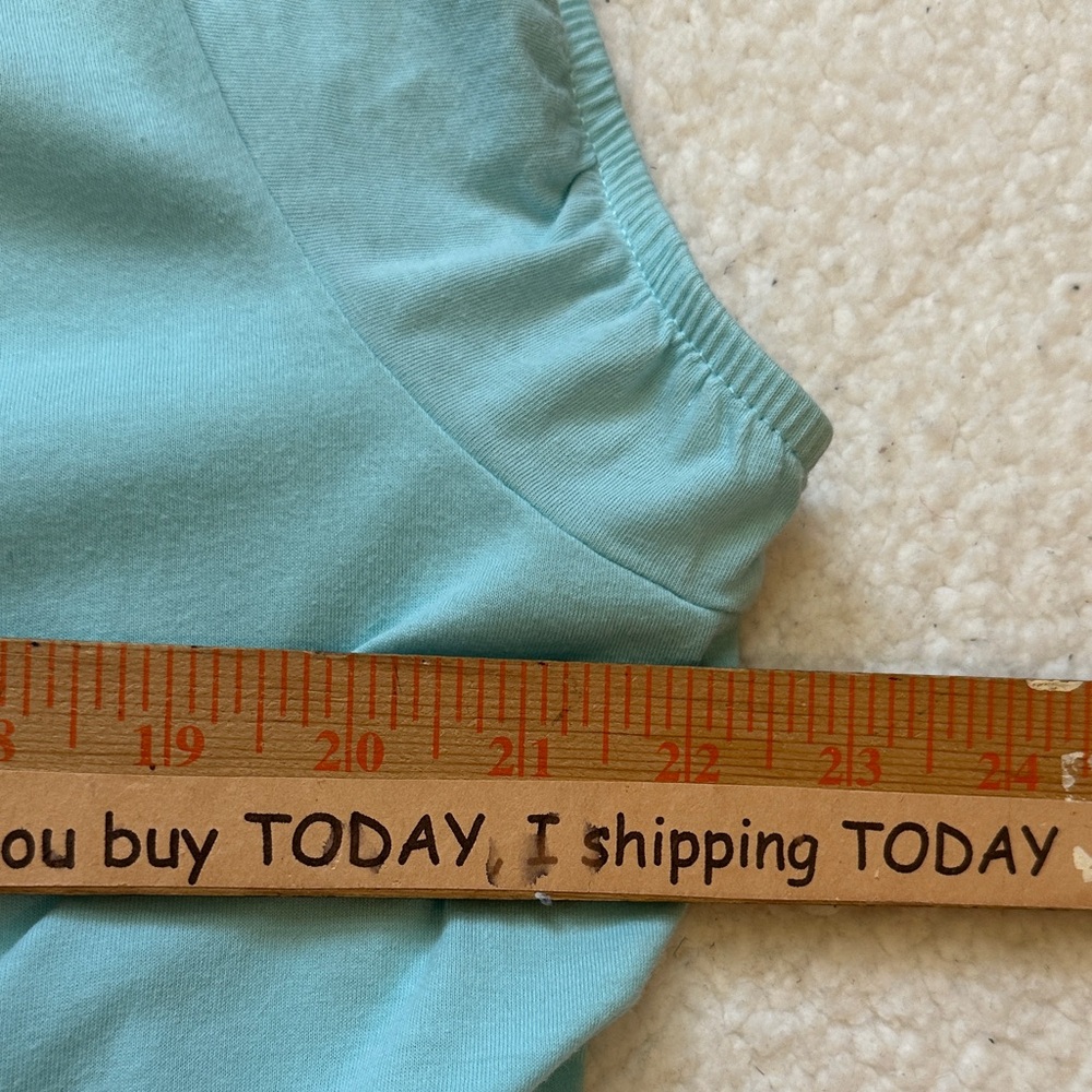 Vintage y2k Old Navy Aqua Blue Lace Detail Fitted Waist Blouse Top Women’s XL - Picture 6 of 7